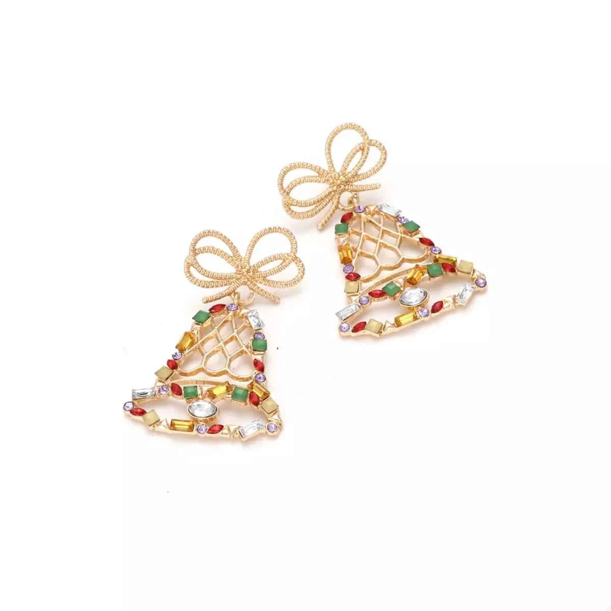 18K Gold-Plated Christmas Bell Dangle Earrings Gold onesize Trendsi