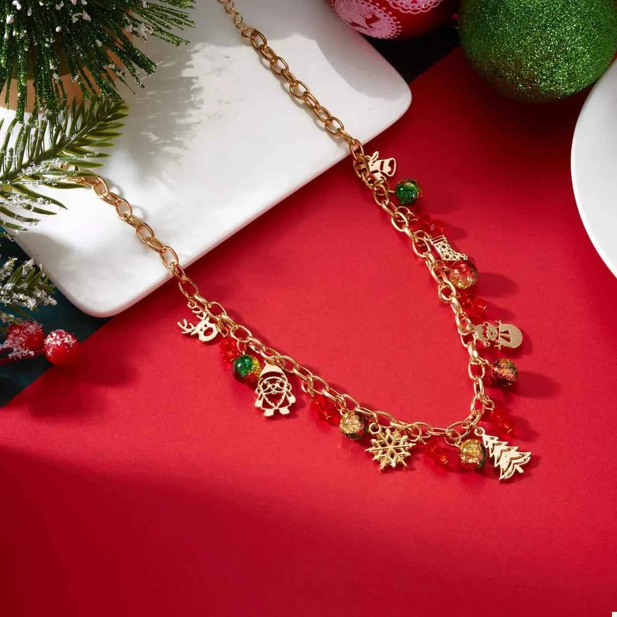 Christmas Themed Charm Necklace Trendsi