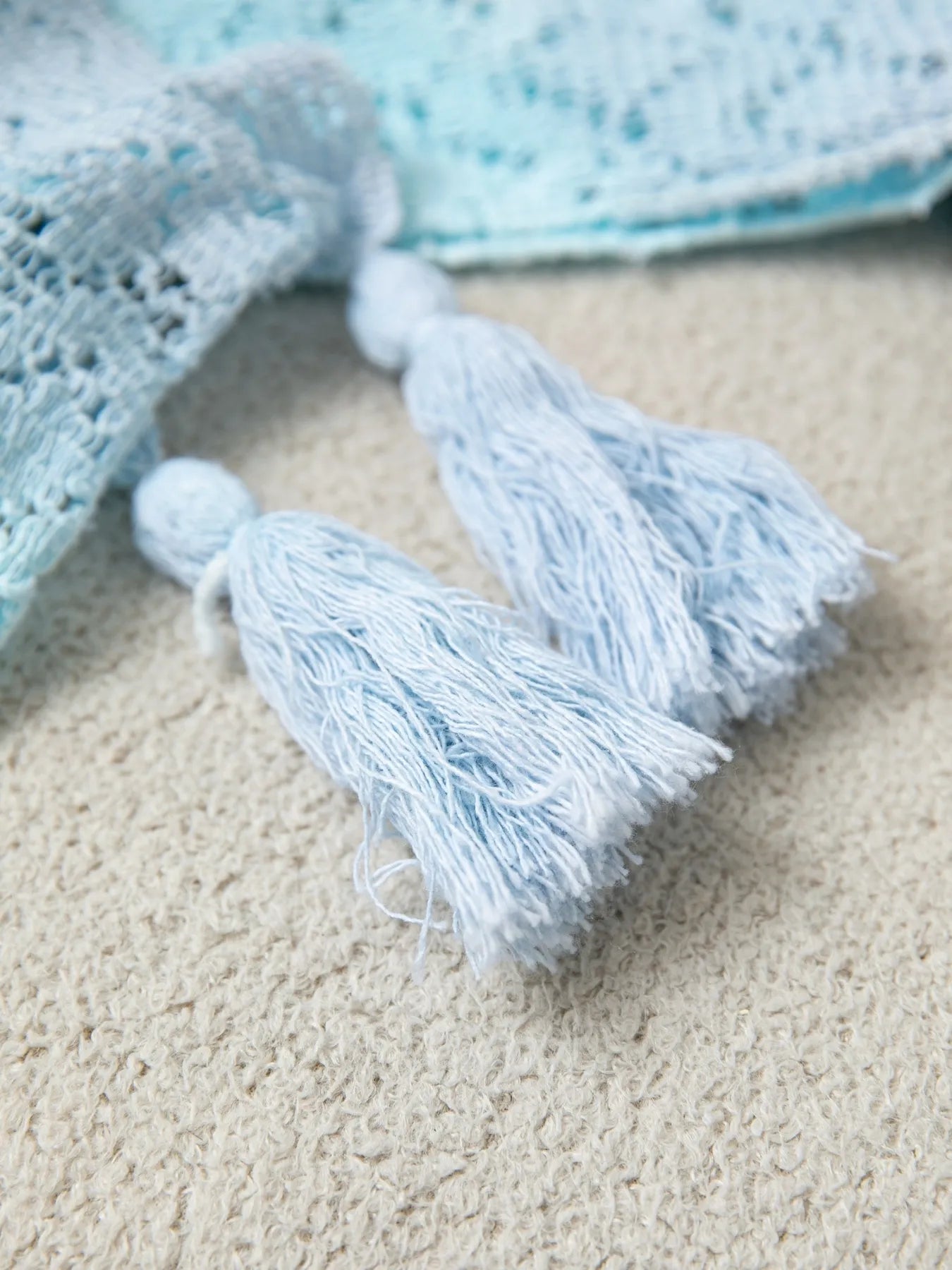 Openwork Tassel Gradient Knit Cover Up Trendsi