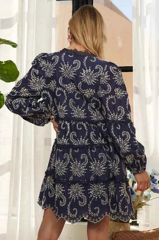 ADORA Puff Sleeve Floral Dress Trendsi