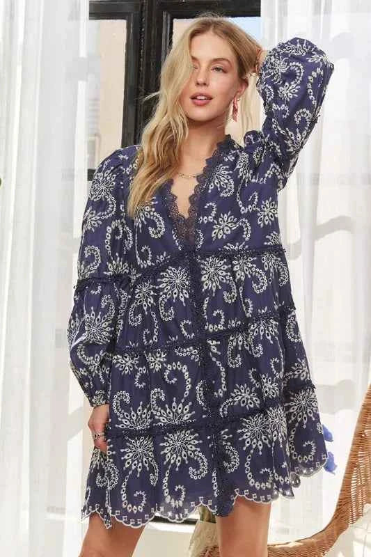 ADORA Puff Sleeve Floral Dress Trendsi