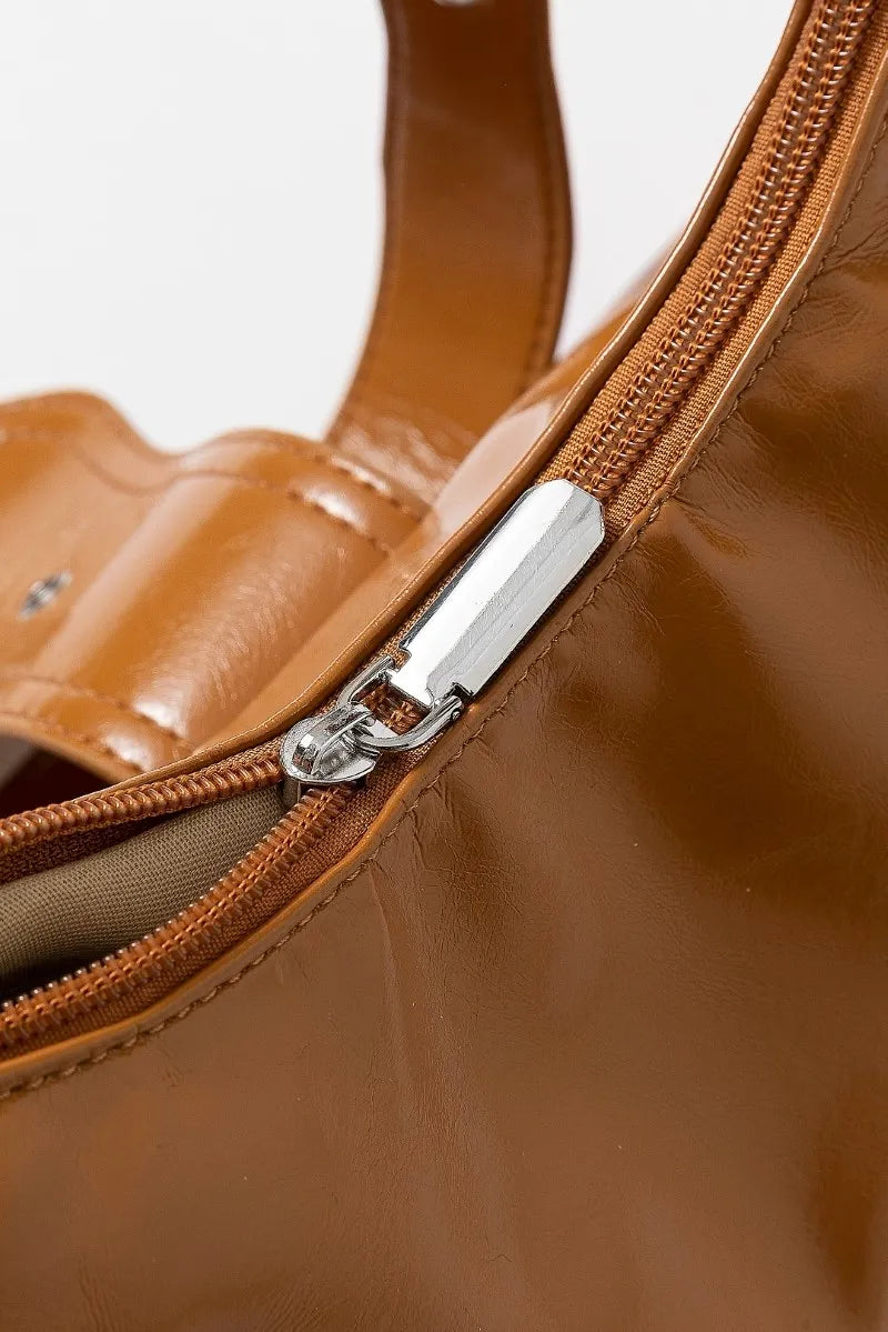 Fame Faux Leather Studded Trim Shoulder Bag Trendsi