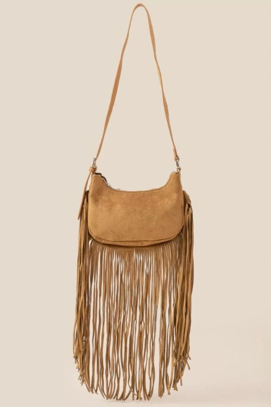 Fame Suede Fringe Crossbody Bag Trendsi