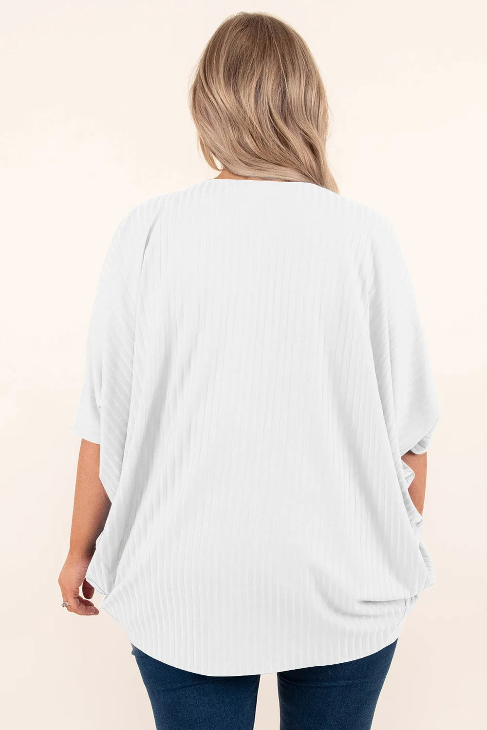 Plus Size Ribbed Cocoon Cover Up Trendsi