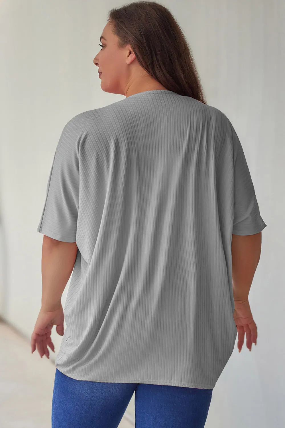 Plus Size Ribbed Cocoon Cover Up Trendsi