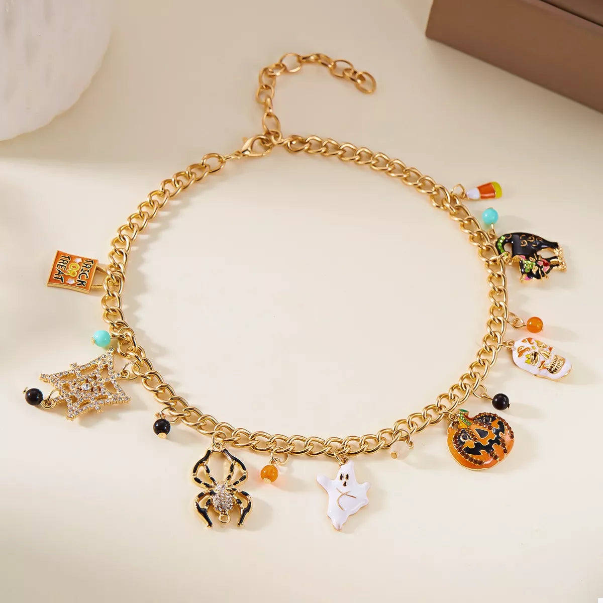 18K Gold-Plated Halloween Theme Bracelet - Festive Charm Jewelry Trendsi
