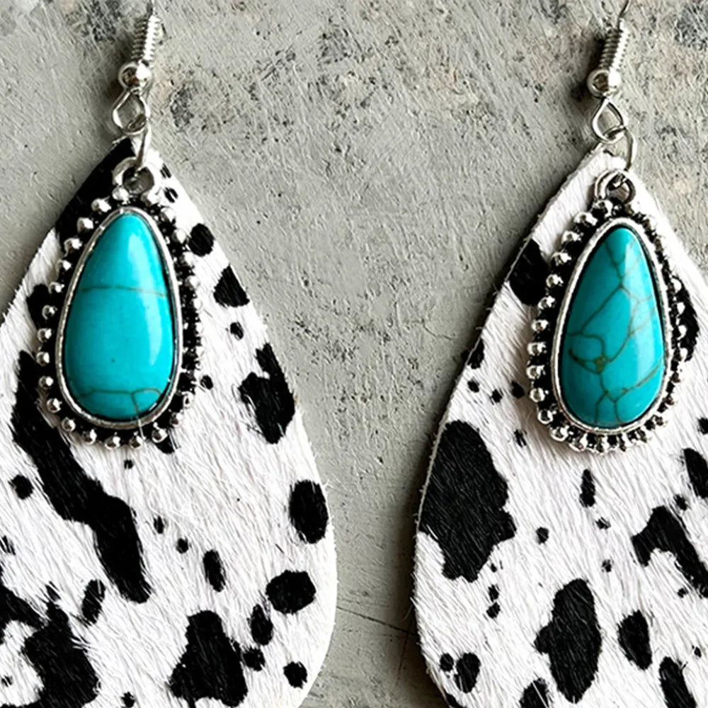 Artificial Turquoise Teardrop Earrings Trendsi