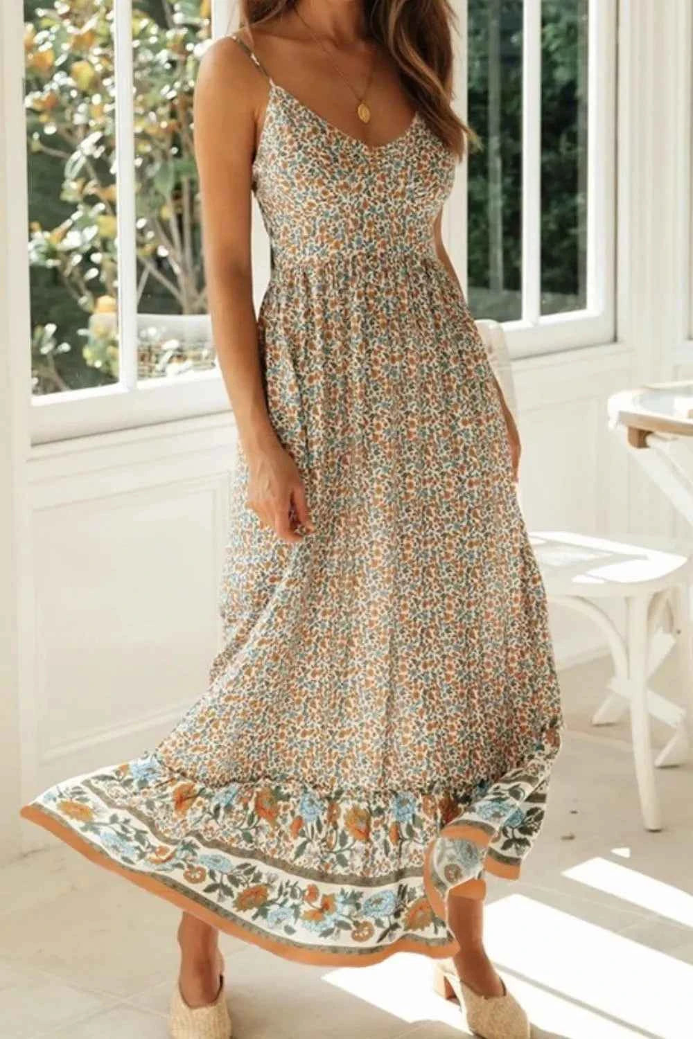 Printed Maxi Cami Dress Trendsi